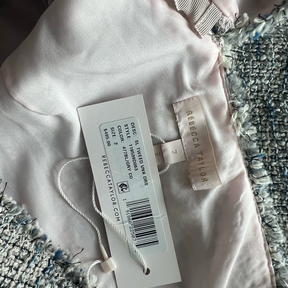 NWT: Rebecca Taylor Tweed V Neck Sleeveless Dress Size 2 - Picture 8 of 8